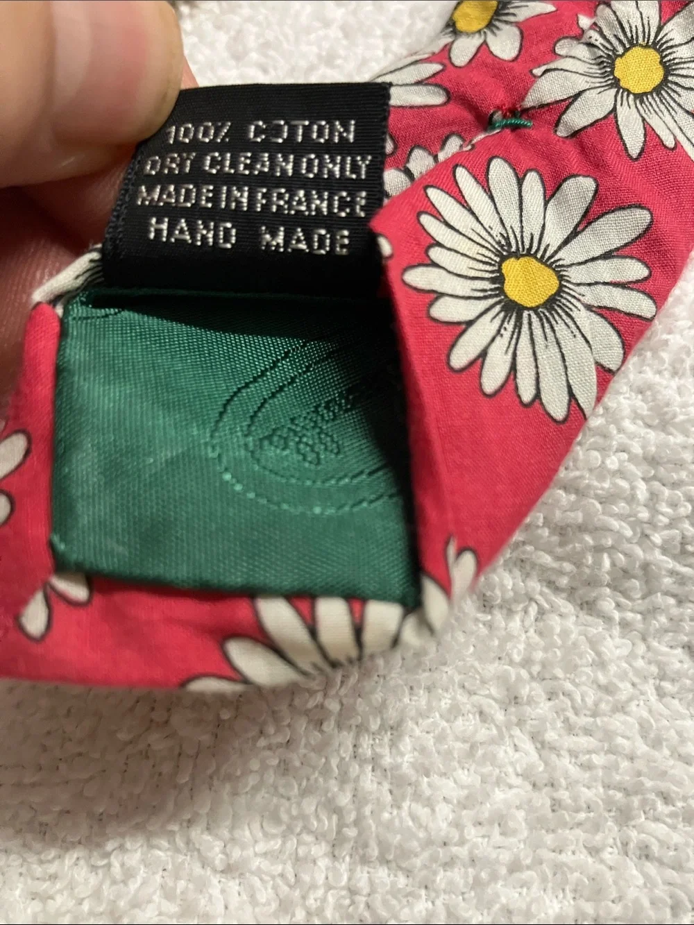 Faconnable Floral Pink Daisy Tie Cotton